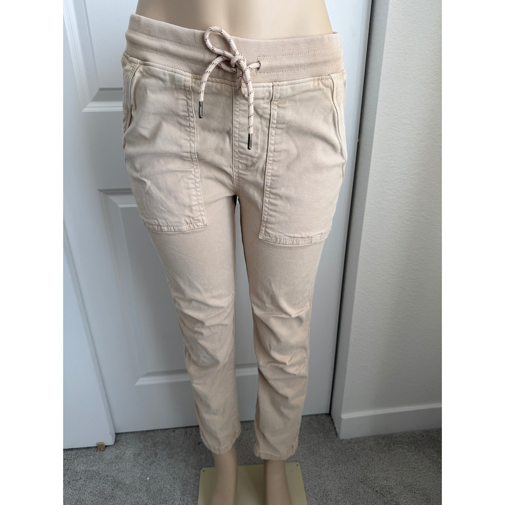 Faherty Arlie Day Pants Womens XS Beige Tencel Cotton Elastic Waist Joggers
